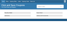 Tablet Screenshot of clicknsavecoupons.com
